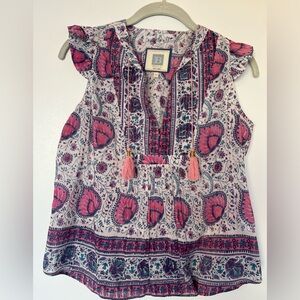 Bell by Alicia Bell print sleeveless blouse XS